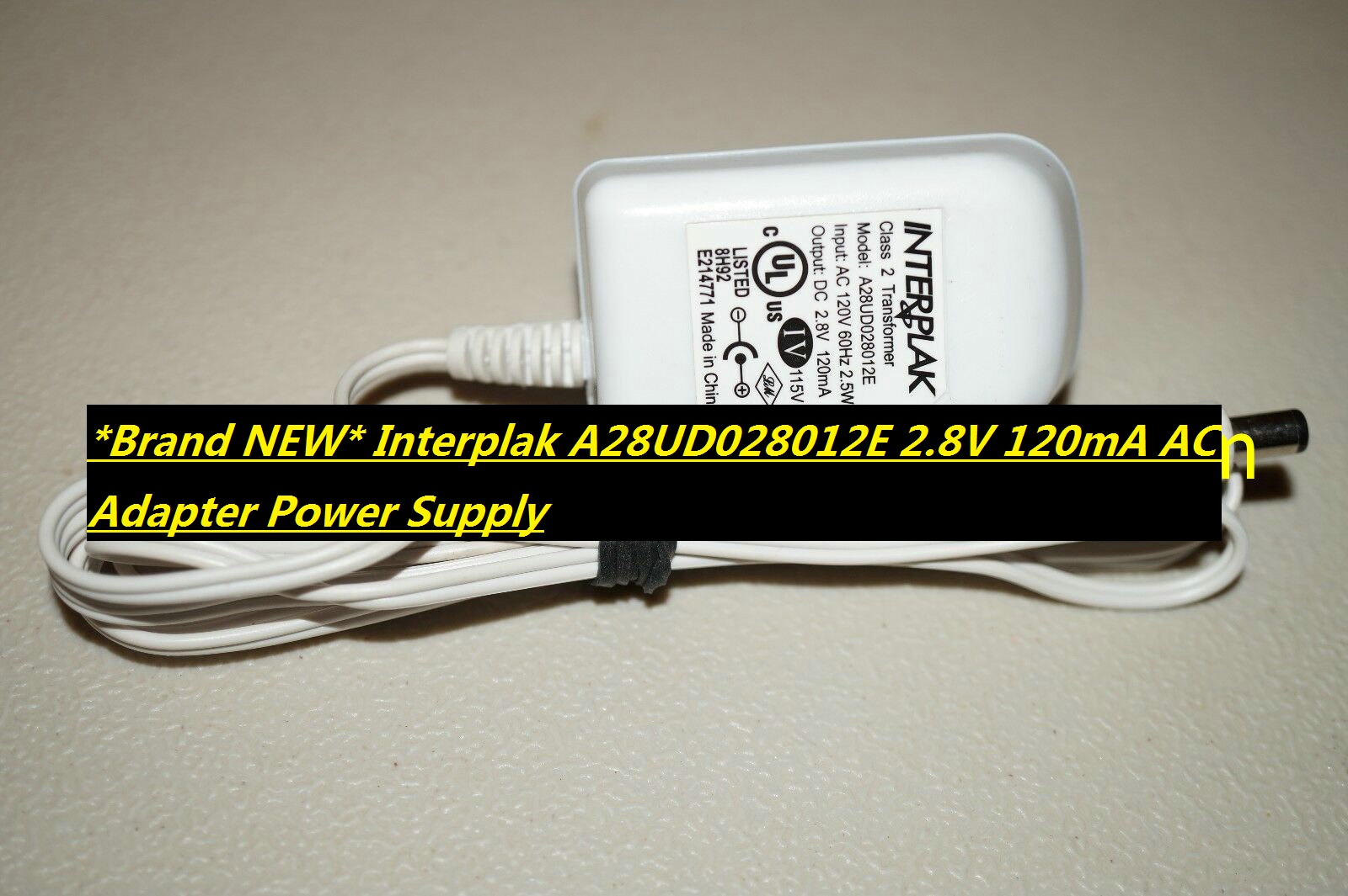 *Brand NEW* Interplak A28UD028012E 2.8V 120mA AC Adapter Power Supply